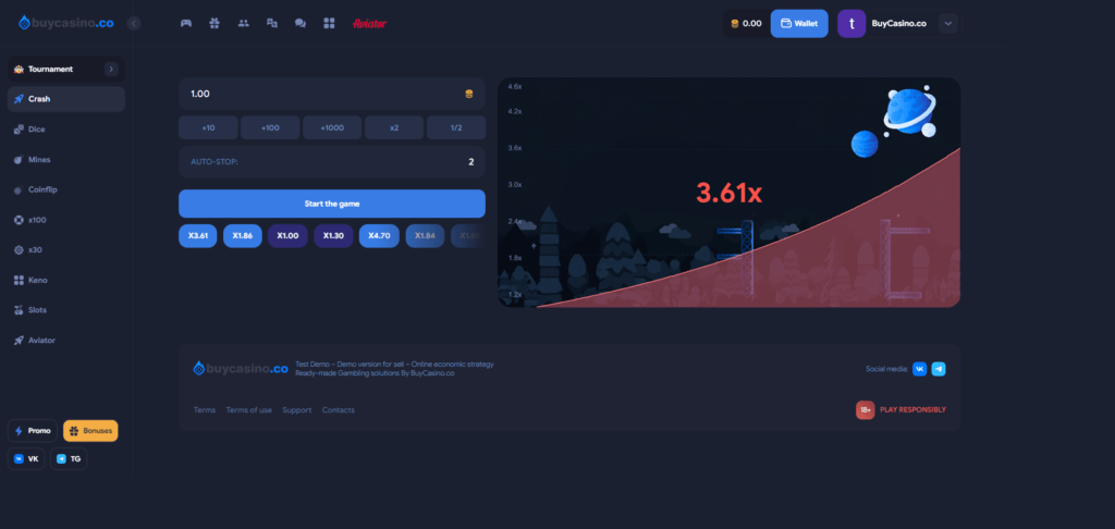 Crash from GOLDEN-X, the Best Online Casino for Sale