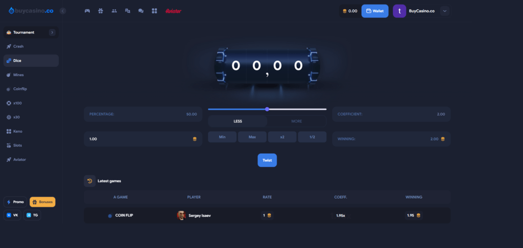 Dice from GOLDEN-X, the Best Online Casino for Sale